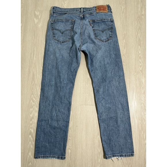 Levis 505 Jeans Mens 34x30 Blue Regular Straight Y2K Mid Rise Medium Wash Denim - Picture 14 of 16